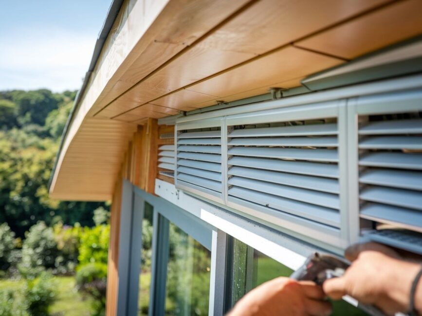 Detale montażu kratki wentylacyjnej na dachu